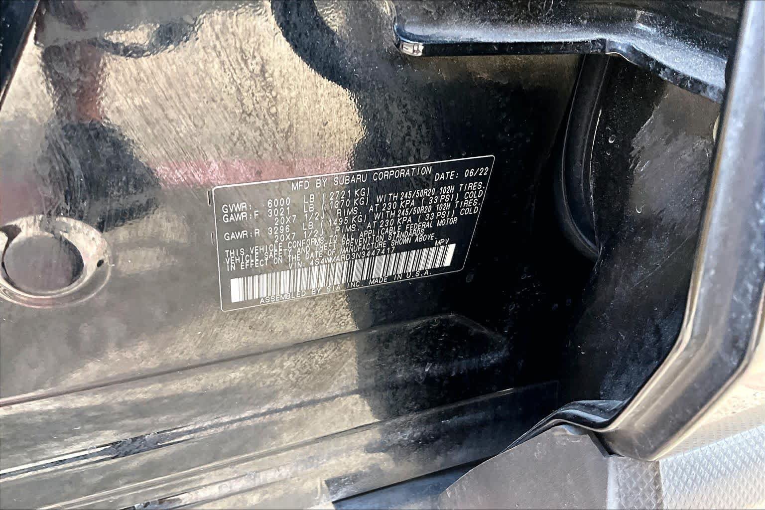 Used 2022 Crystal Black Silica Subaru Touring image 34