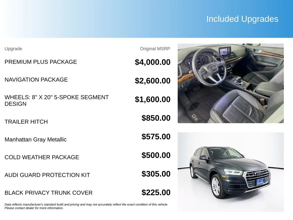 Used 2018 Gray Metallic Audi 2.0T Premium Plus image 5