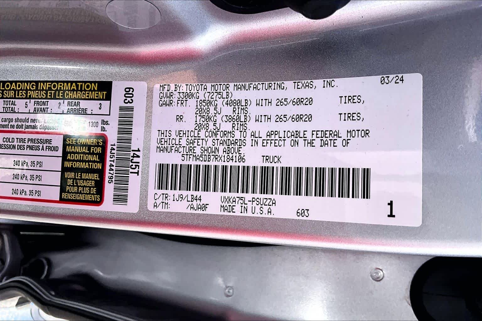 Used 2024 Celestial Silver Metallic Toyota 1794 Edition image 29