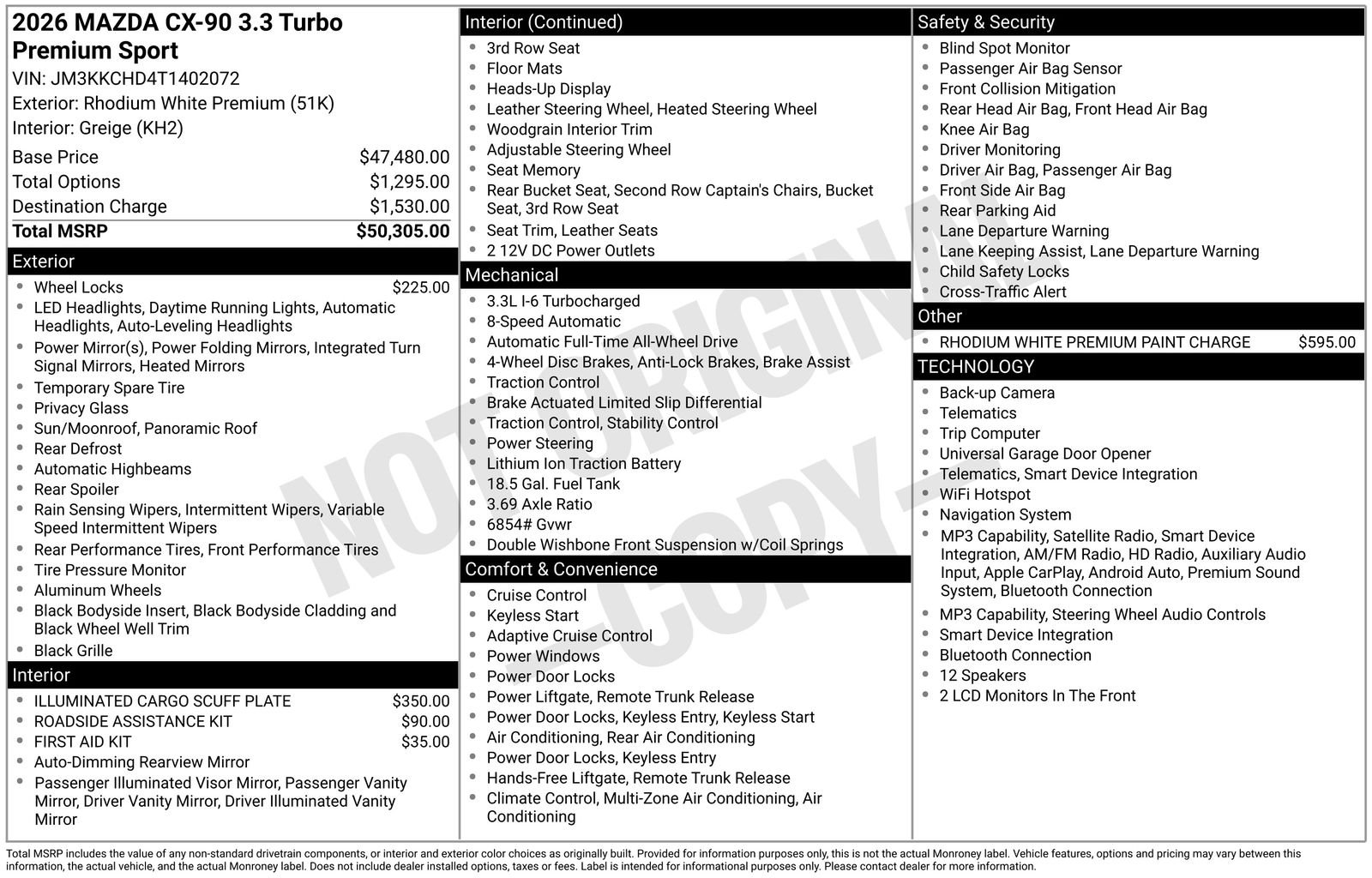 New 2026 Rhodium White Premium Mazda 3.3 Turbo Premium Sport AWD image 24