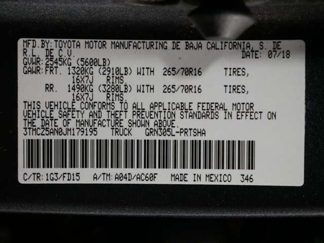 Used 2018 Magnetic Gray Metallic Toyota Double Cab TRD Off-Road w/ Technology Pkg image 31
