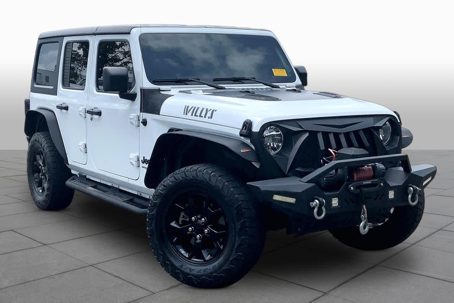 Used 2021 Bright White Clearcoat Jeep Unlimited Willys Sport image 3