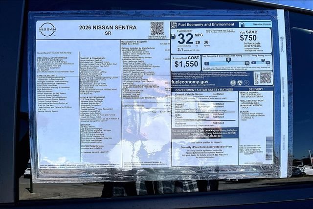 New 2026 Nissan Sentra SR 4D Sedan