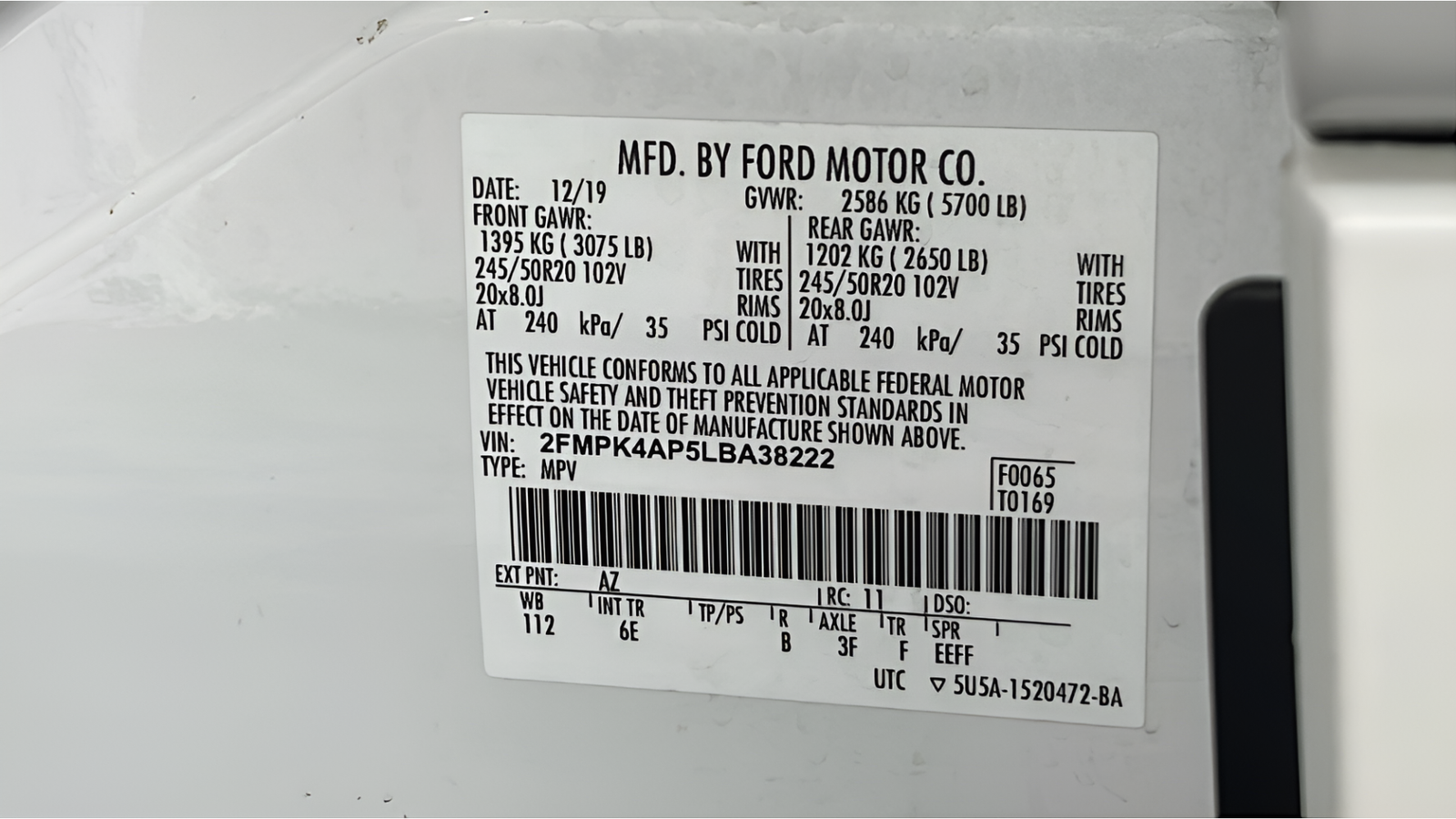 Used 2020 White Metallic Ford ST image 42