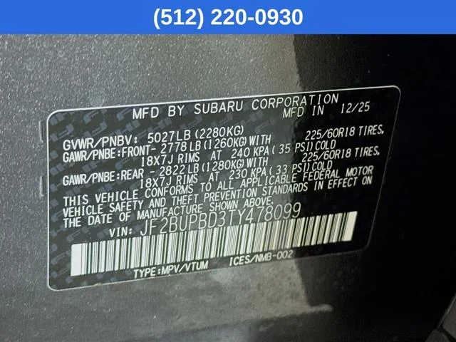 New 2026 MAGNETITE GRAY METALLIC Subaru Premium image 41