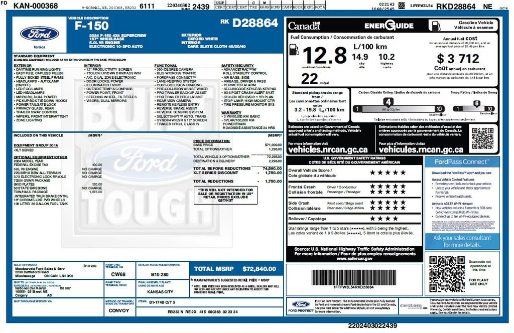 Certified Used 2024 White Ford XLT image 4