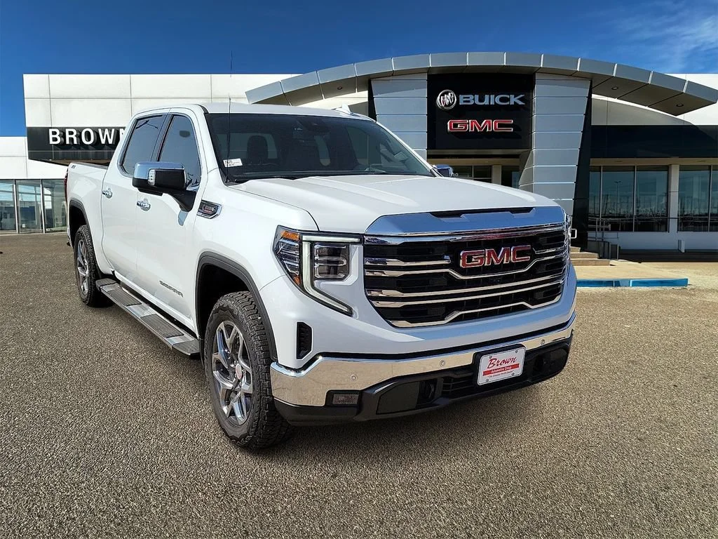 New 2026 Glacier White Tricoat GMC SLT image 1