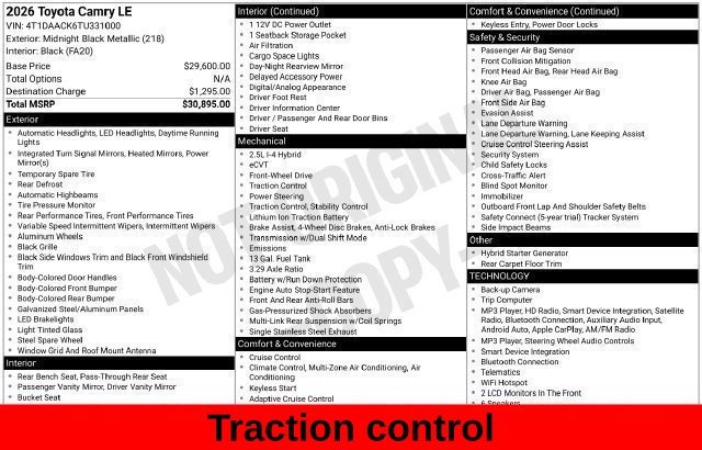 Used 2026 Black Toyota LE image 23