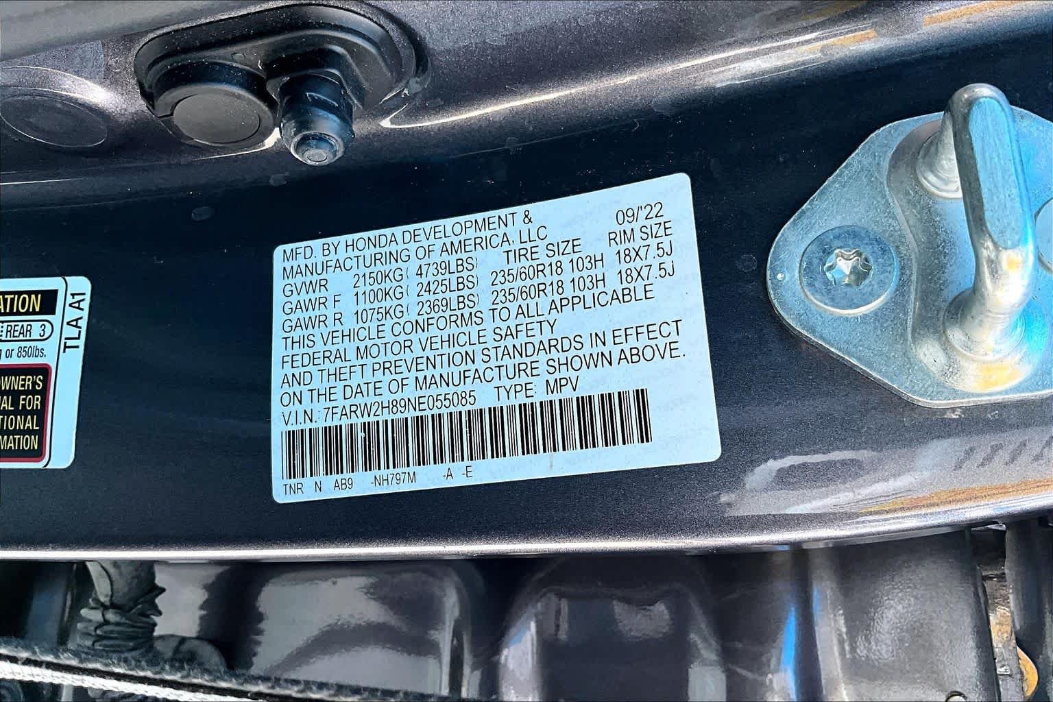 Used 2022 Modern Steel Metallic Honda EX-L image 34