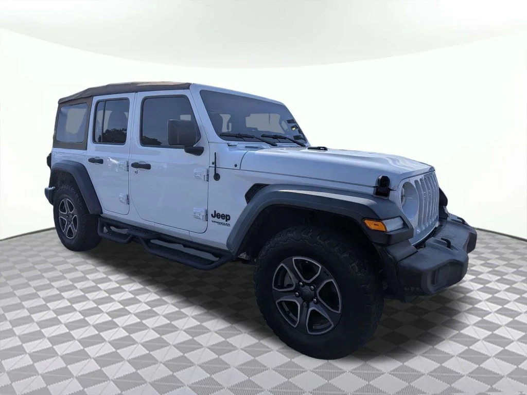 Used 2020 White Jeep Unlimited Sport image 1