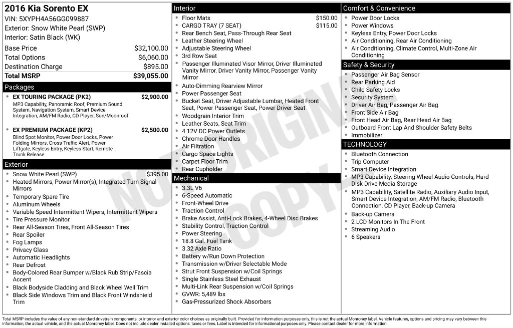 Used 2016 White Kia EX image 2