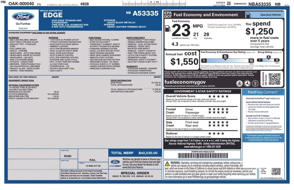 Used 2022 Black Ford Titanium image 2