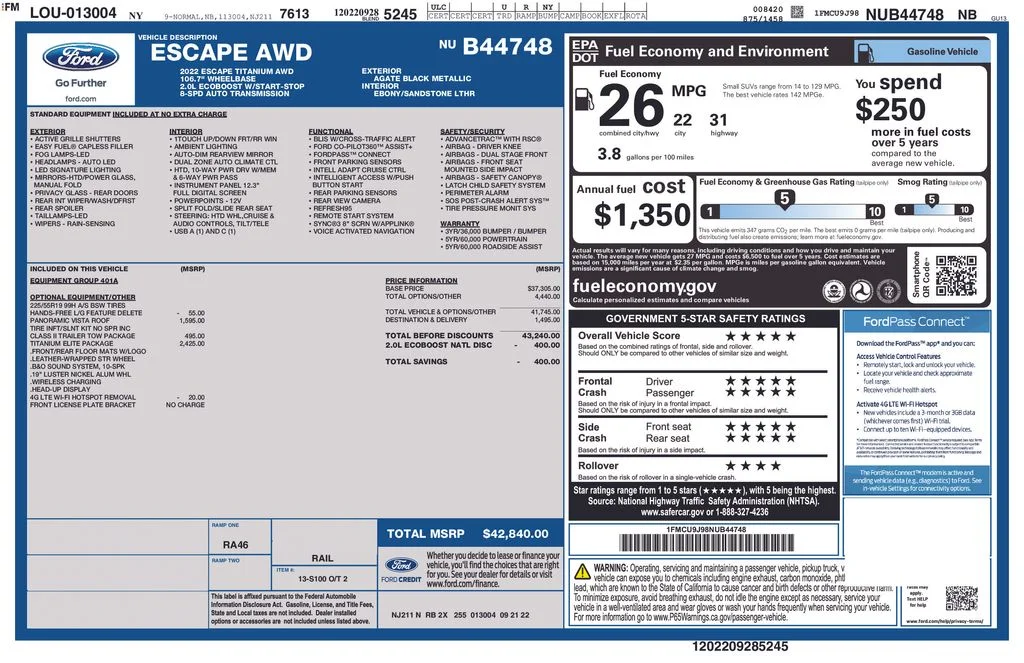 Used 2022 Black Ford Titanium image 6