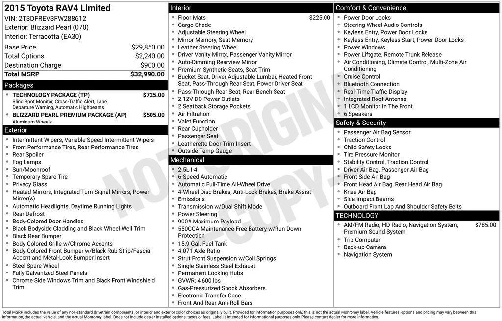 Used 2015 White Toyota Limited image 6
