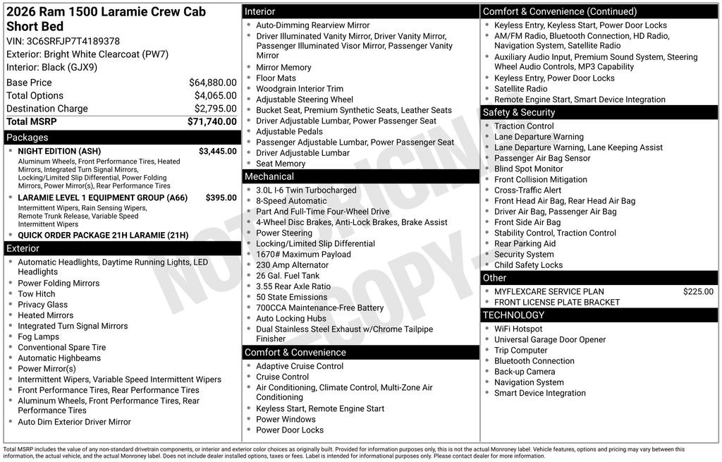 New 2026 Bright White Clear-Coat Exterior Paint RAM Laramie image 5