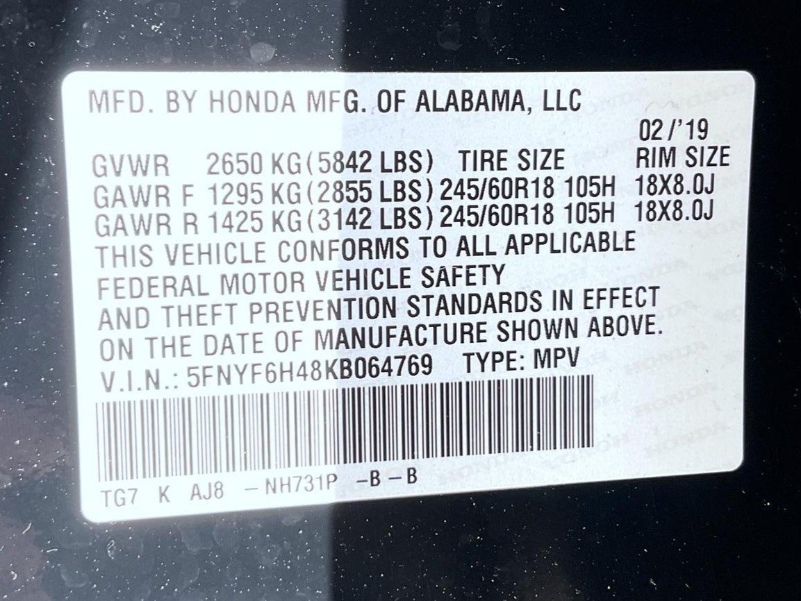 Used 2019 Crystal Black Pearl Honda EX-L image 29