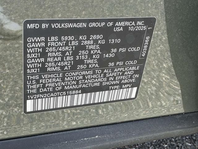 Used 2026 Green Volkswagen 2.0T SEL Premium R-Line image 30