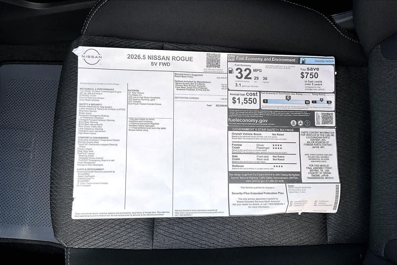 New 2026 Super Black Nissan SV image 21