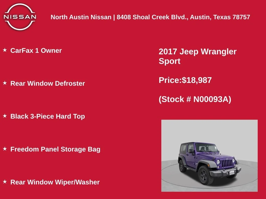 Used 2017 Purple Jeep Sport image 2