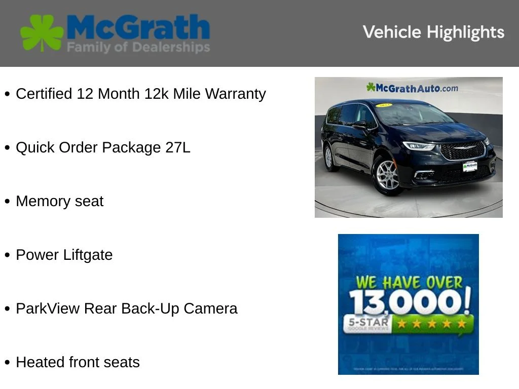 Certified Used 2023 Black Chrysler Touring L image 6