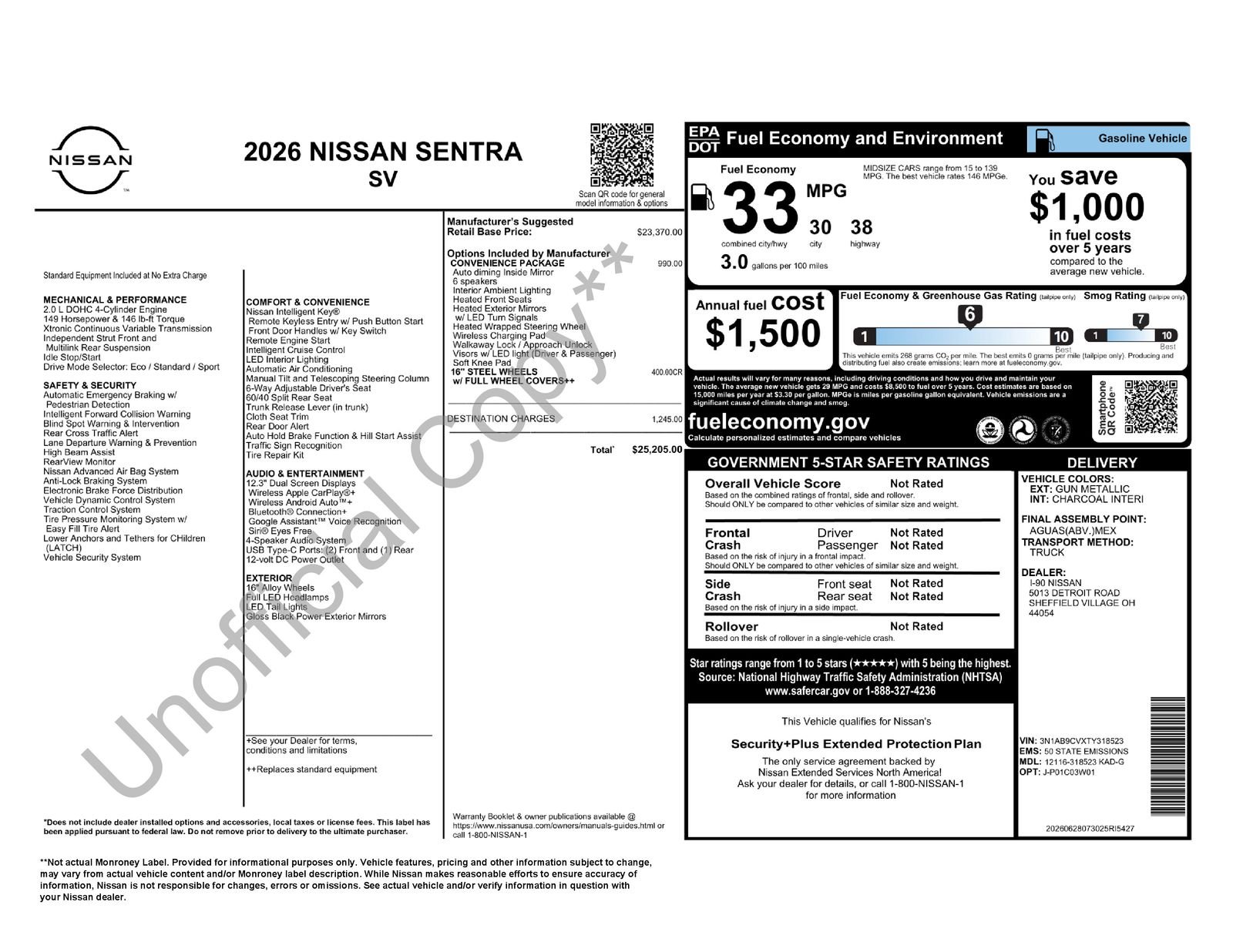New 2026 Gun Metallic Nissan SV image 5