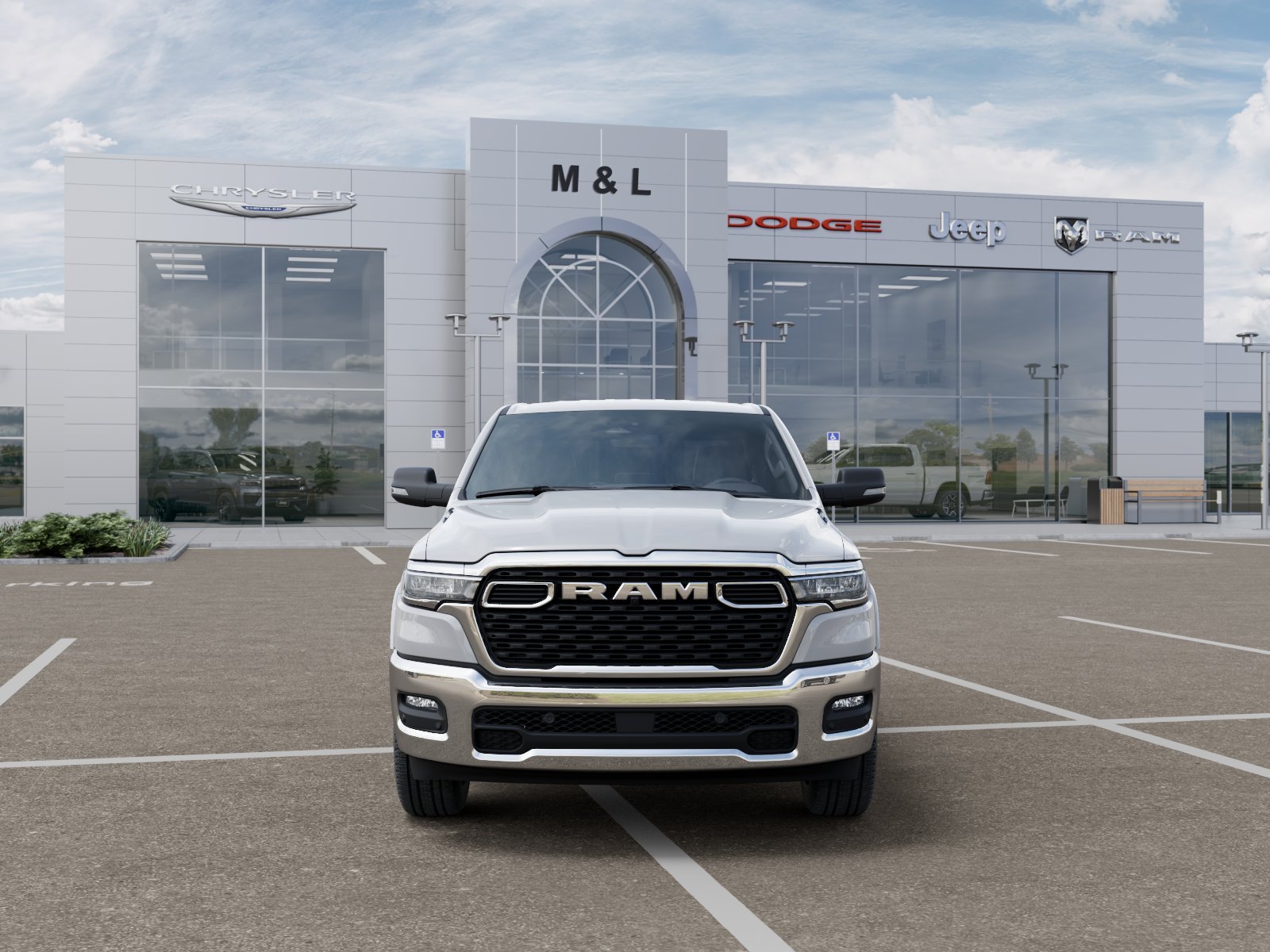 New 2026 Bright White Clear-Coat Exterior Paint RAM Big Horn Crew Cab 4x4 5