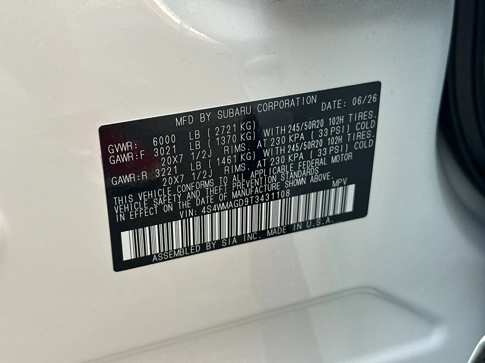 New 2026 CRYSTAL WHITE PEARL Subaru Limited 7-Passenger image 30