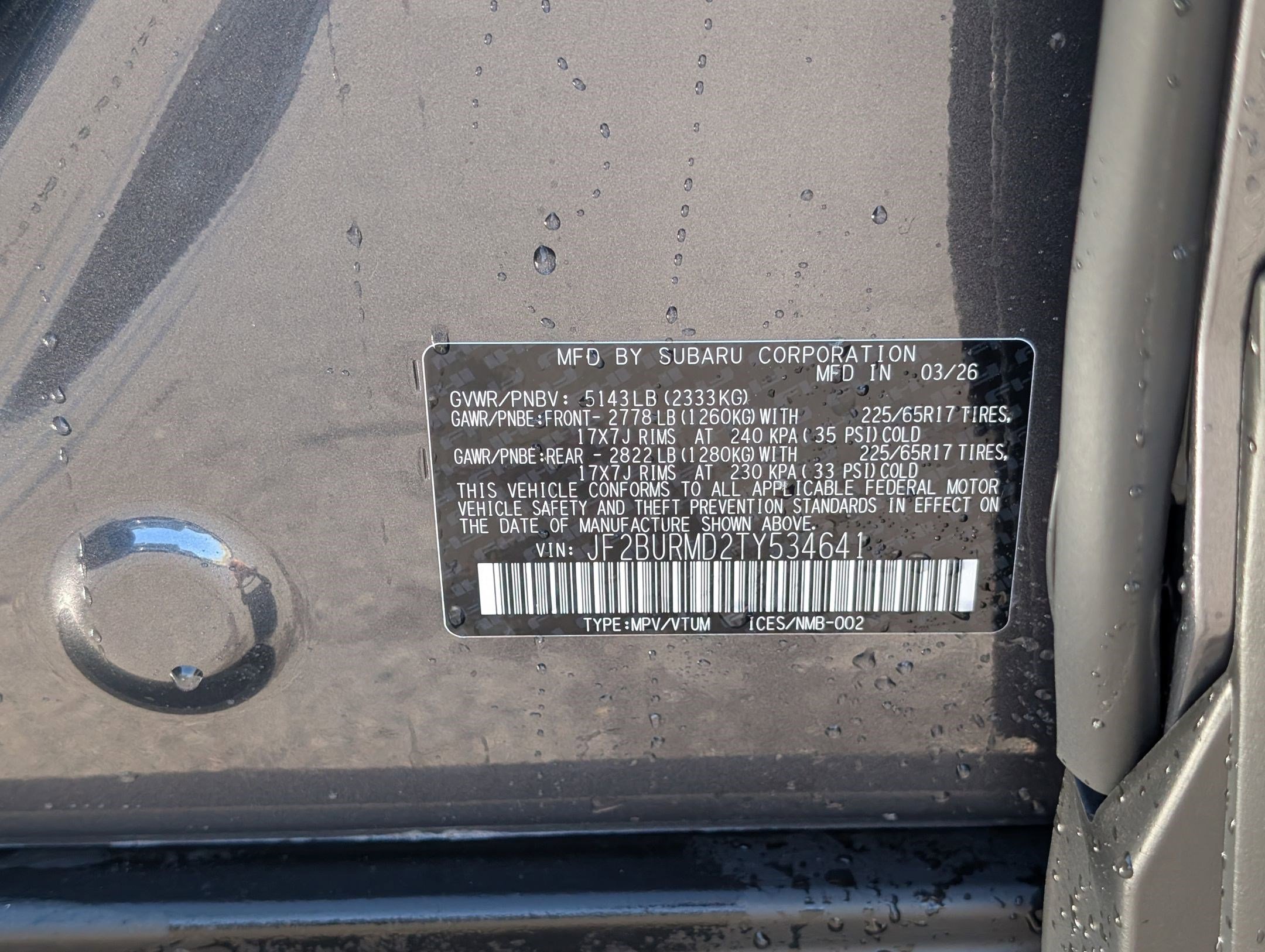 New 2026 MAGNETITE GRAY METALLIC Subaru Wilderness image 17
