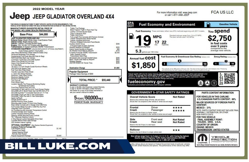 Used 2022 White Jeep Overland image 1
