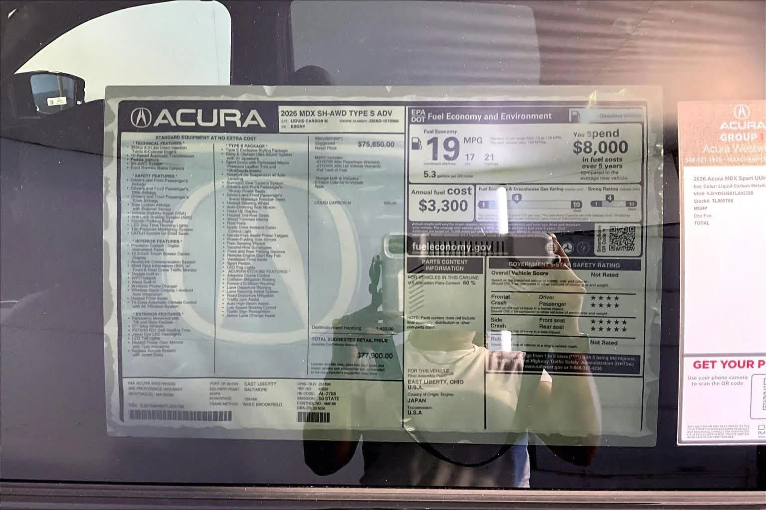 New 2026 Liquid Carbon Metallic Acura Type S With Advance Package image 19