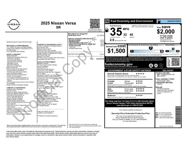 2025 Nissan Versa Sedan SR - Photo 7