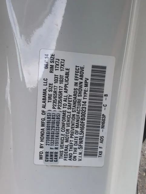 Used 2015 White Diamond Pearl Honda EX-L image 19