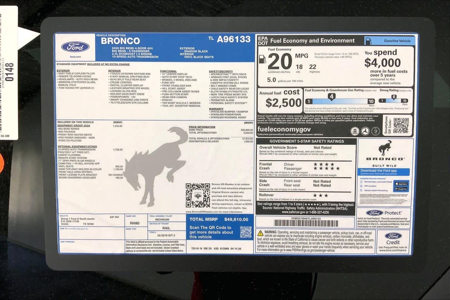 New 2026 Shadow Black Ford Big Bend® image 21