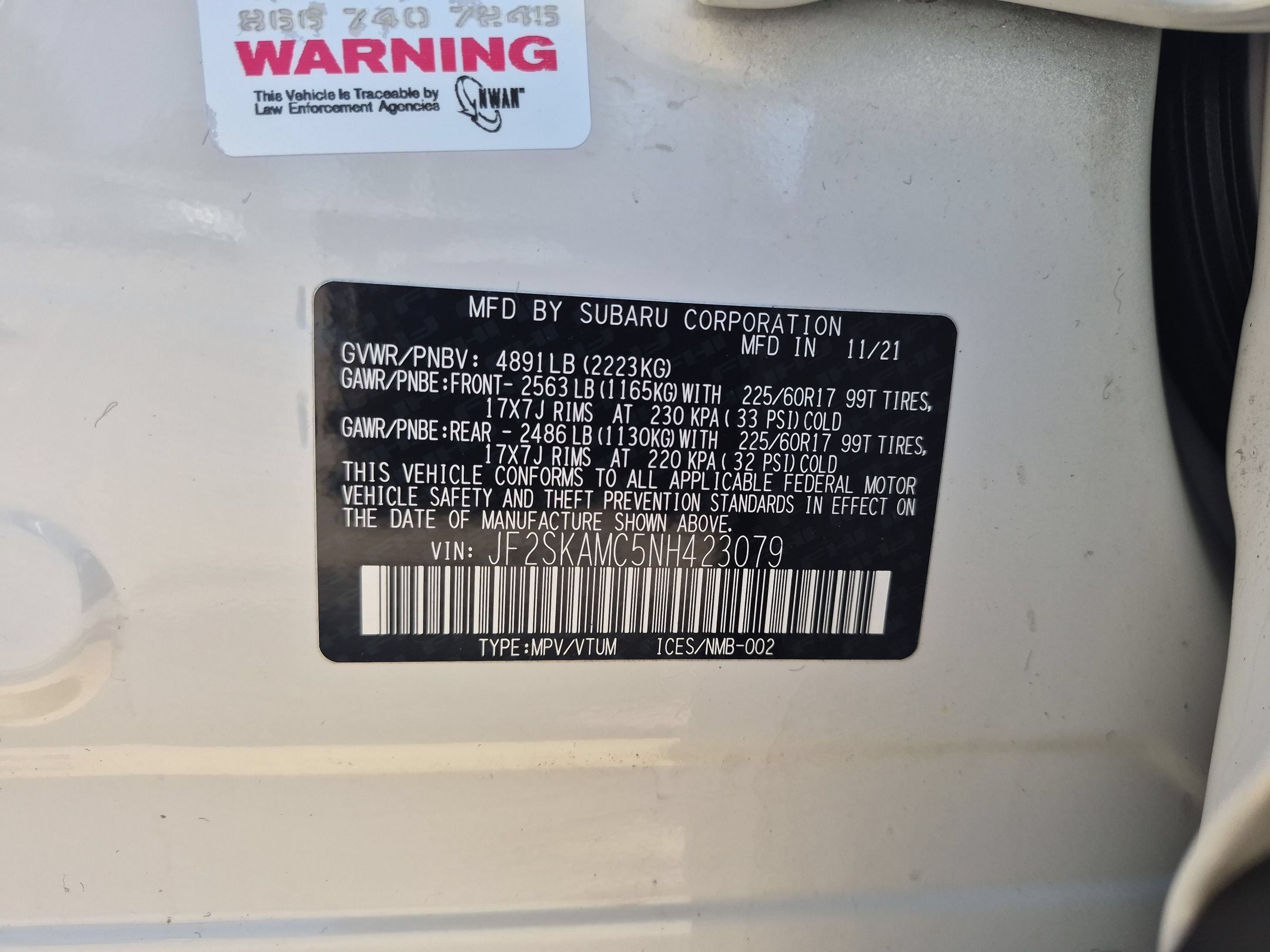 Used 2022 Crystal White Pearl Subaru Wilderness image 36