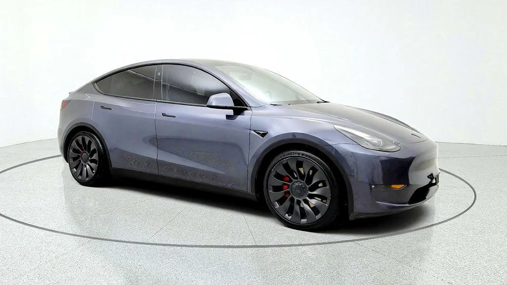 Used 2023 Midnight Silver Metallic Tesla Performance AWD image 3