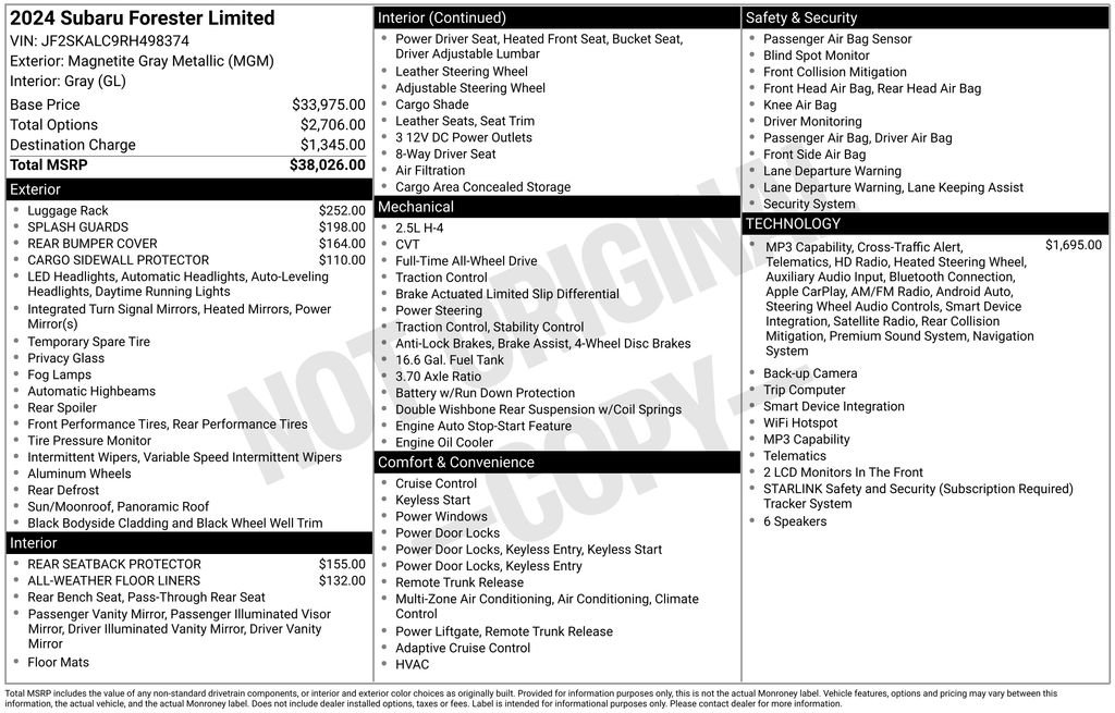 Used 2024 Gray Subaru Limited image 10