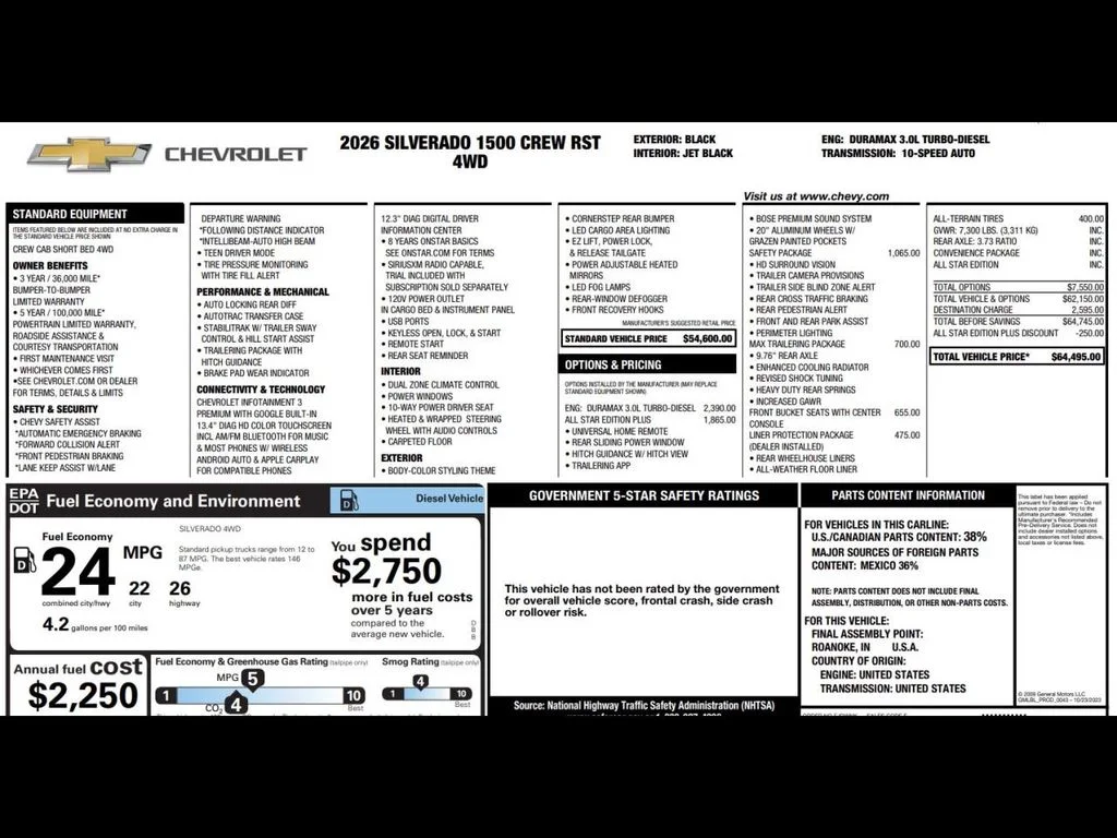 Used 2026 Black Chevrolet RST image 3