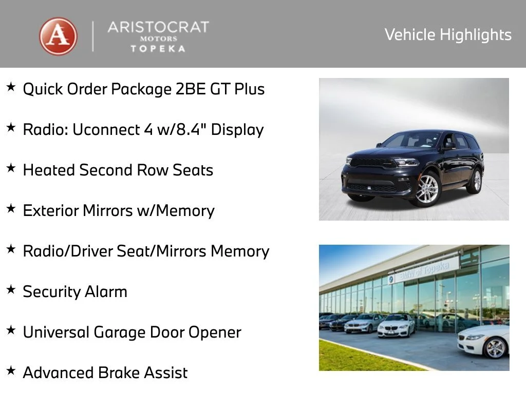 Used 2022 Dodge Durango GT Plus with VIN 1C4RDHDG0NC182371 for sale in Kansas City