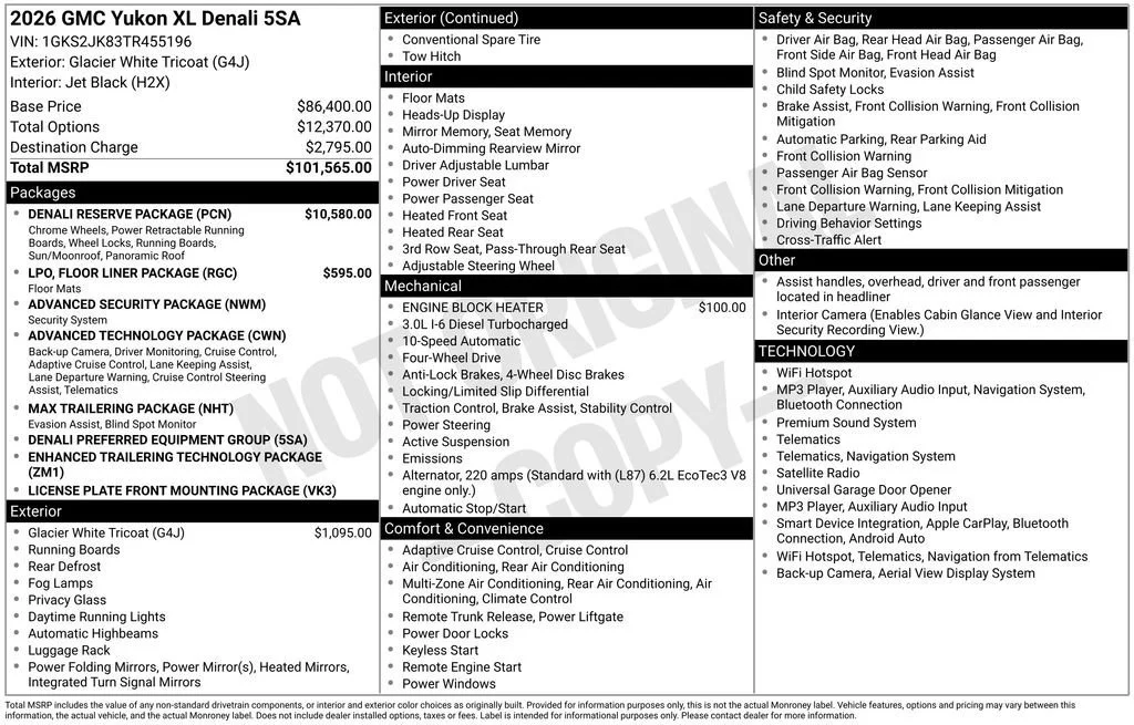New 2026 Glacier White Tricoat GMC Denali image 57