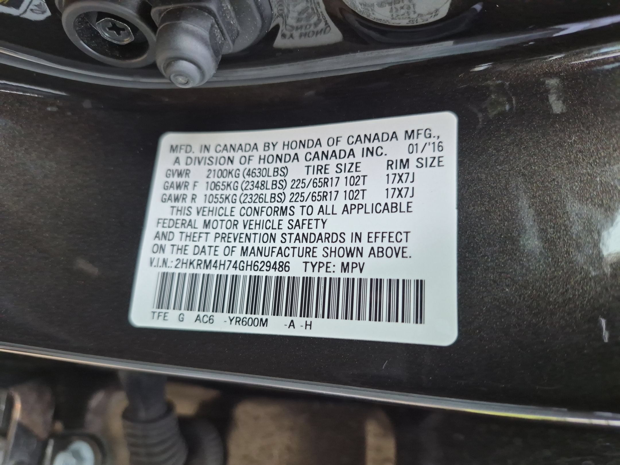 Certified Used 2016 Kona Coffee Metallic Honda EX-L AWD image 34