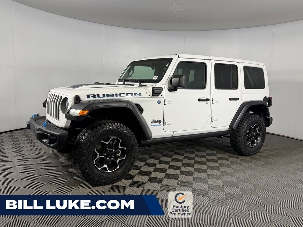 Certified Used 2022 White Jeep Unlimited Rubicon 4xe image 1