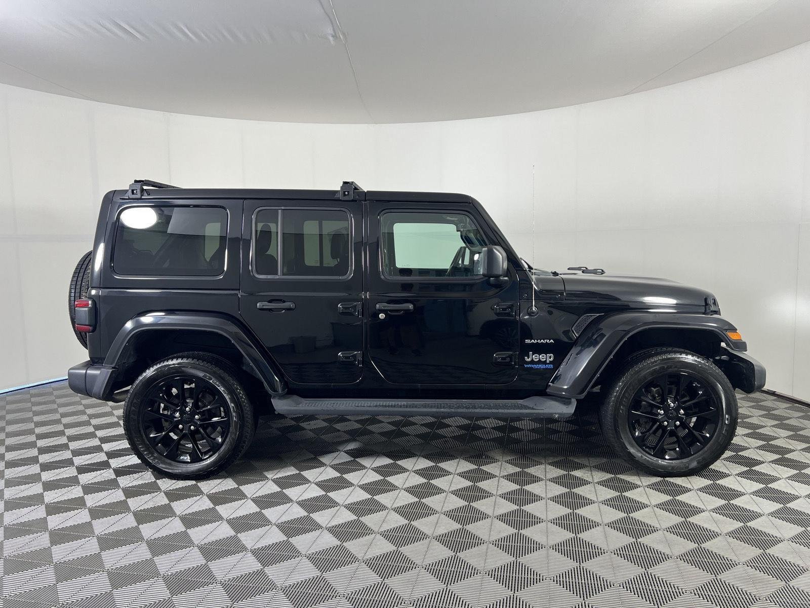 Used 2021 Black Clearcoat Jeep Unlimited Sahara 4xe image 30