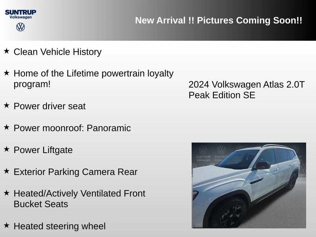Used 2024 White Volkswagen 2.0T Peak Edition SE w/Technology image 5