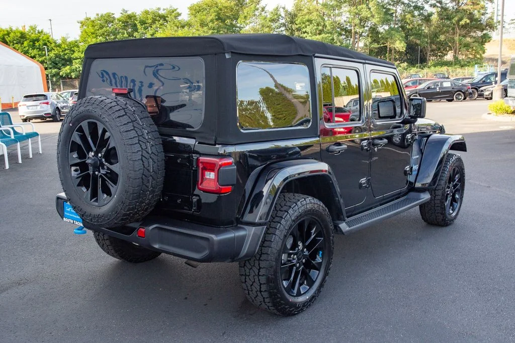 Used 2022 Black Clearcoat Jeep Unlimited Sahara 4xe image 14