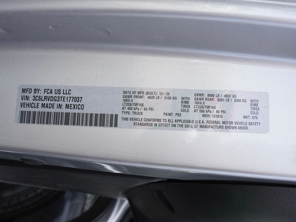 New 2026 Bright Silver Metallic Clear-Coat Exterior Paint RAM High Roof image 28