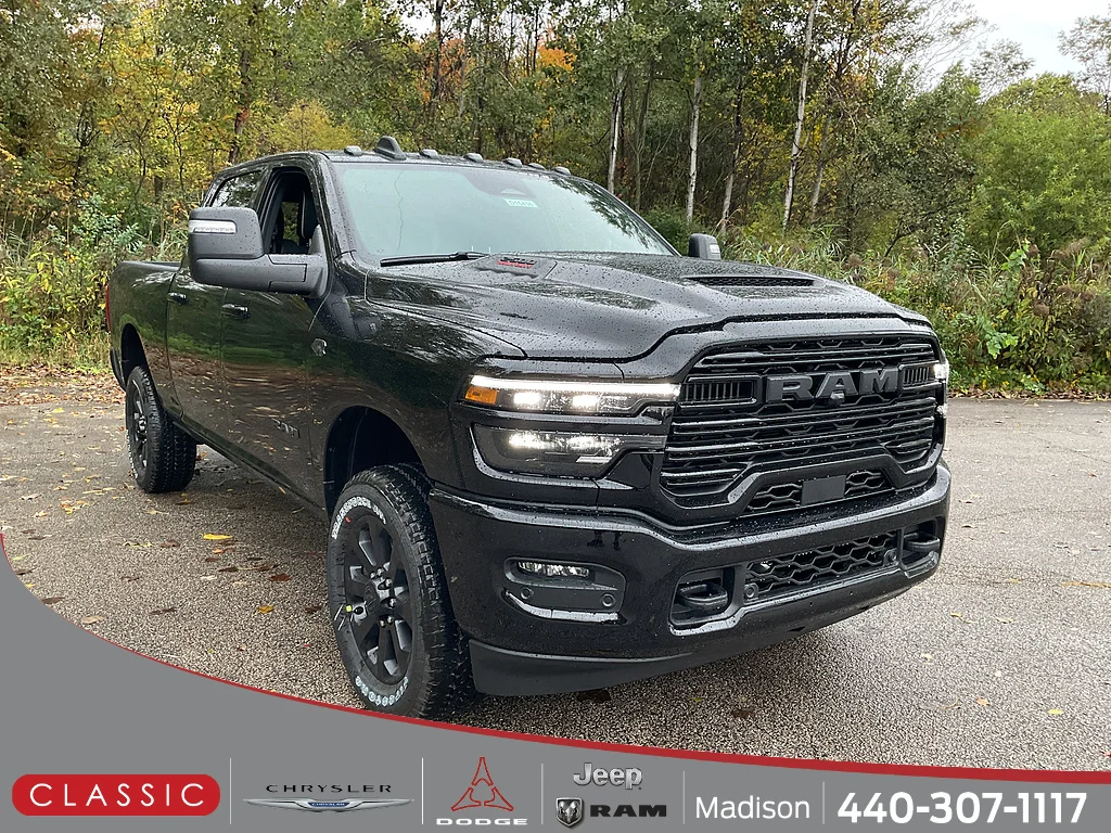 New 2027 Diamond Black Crystal Pearl-Coat Exterior Paint RAM Laramie image 1