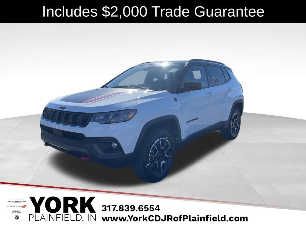 Bright White Clear-Coat Exterior Paint 2026 Jeep Compass Trailhawk 4WD SUV / Crossover Four-Wheel Drive