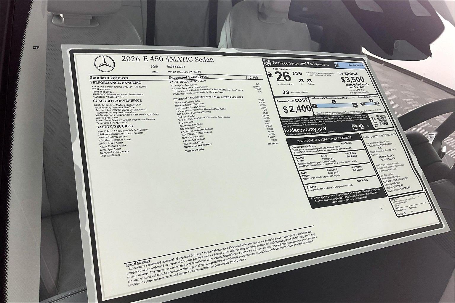 New 2026 Graphite Grey Metallic Mercedes-Benz E 450 image 26