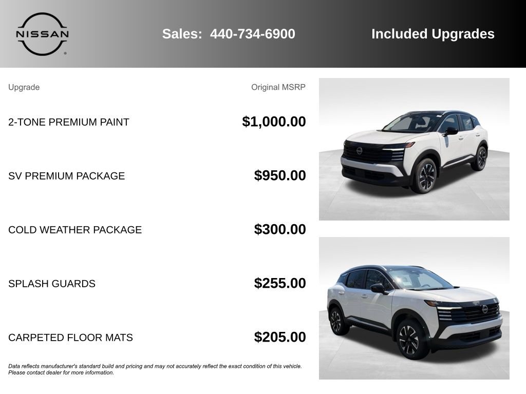 New 2026 Aspen White TriCoat / Super Black Two-tone Nissan SV image 7