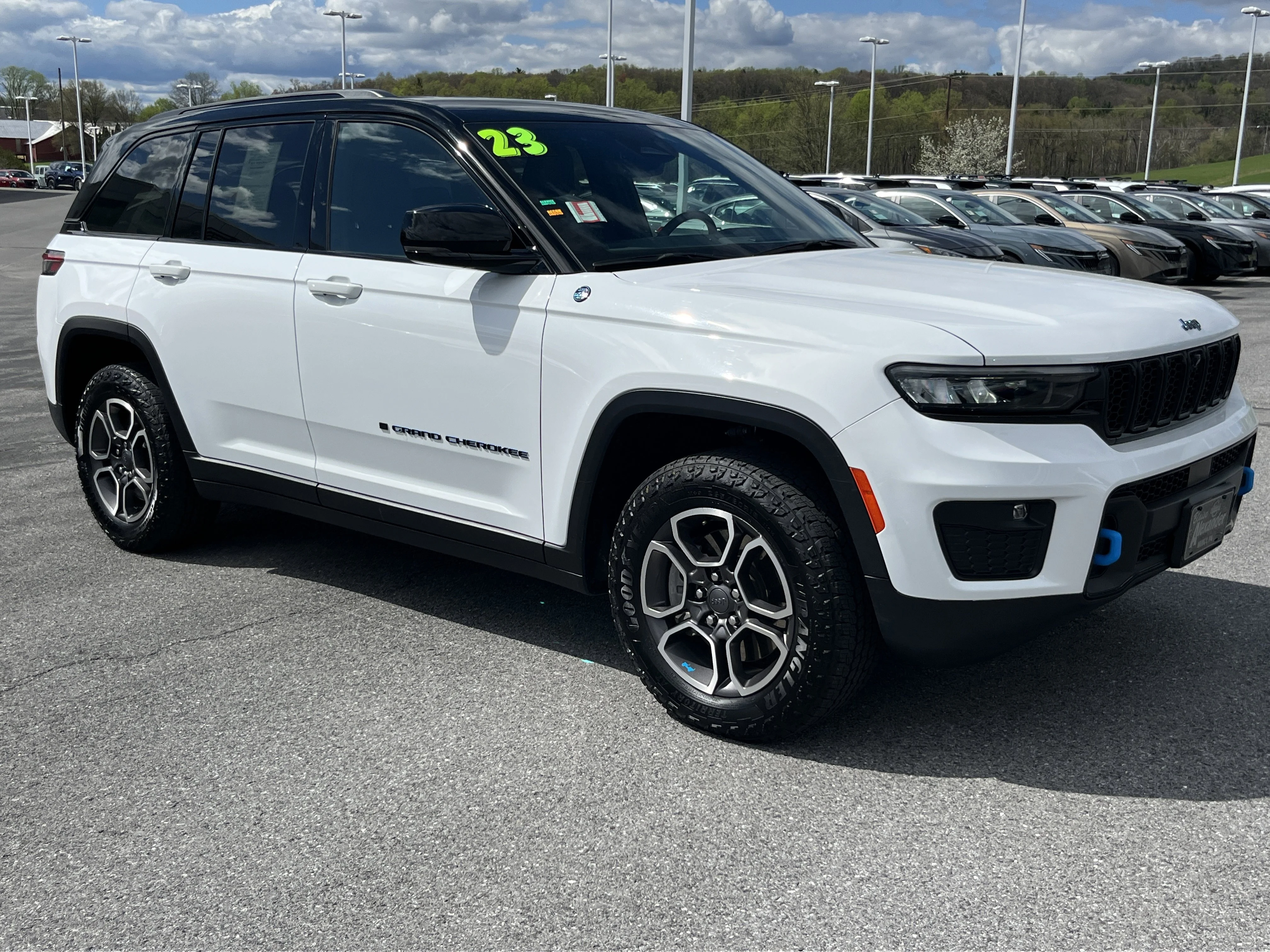Used 2023 Bright White Clearcoat Jeep Trailhawk 4xe image 1